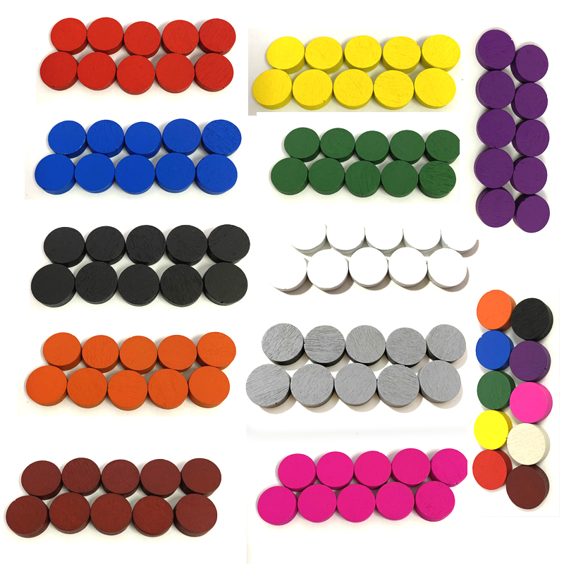 Board Game Sequence - 50 pezzi 15*5MM 11 colori dischi