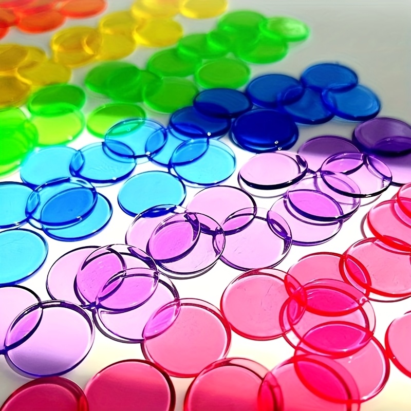 Board Game Sequence - 100 Pezzi Dischetti Rotondi Traslucidi Colorati