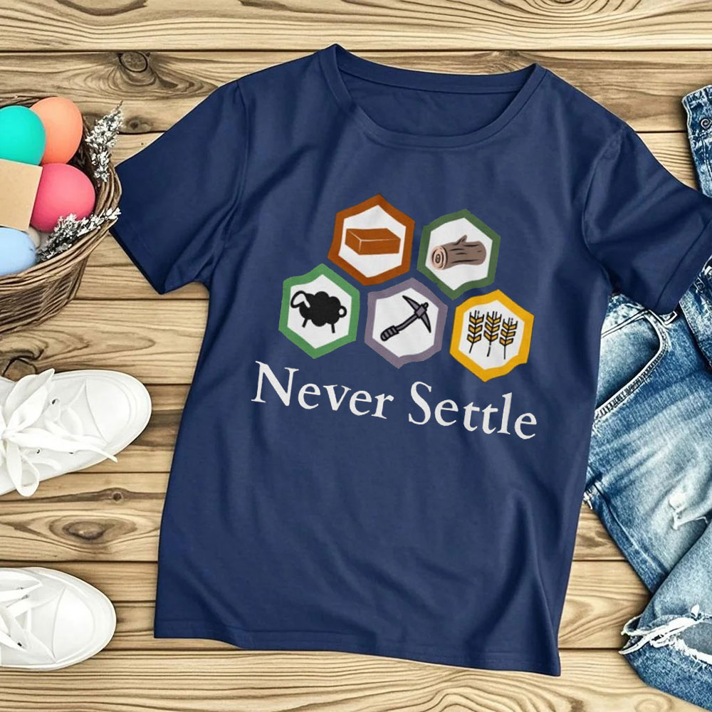 Maglietta Never Settle Catan V - Board Game Catan recensione e prezzo