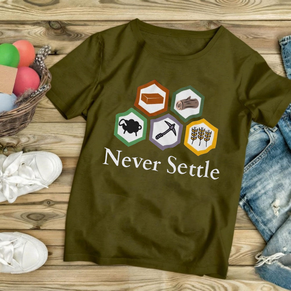 Maglietta Never Settle Catan V - Board Game Catan recensione e prezzo